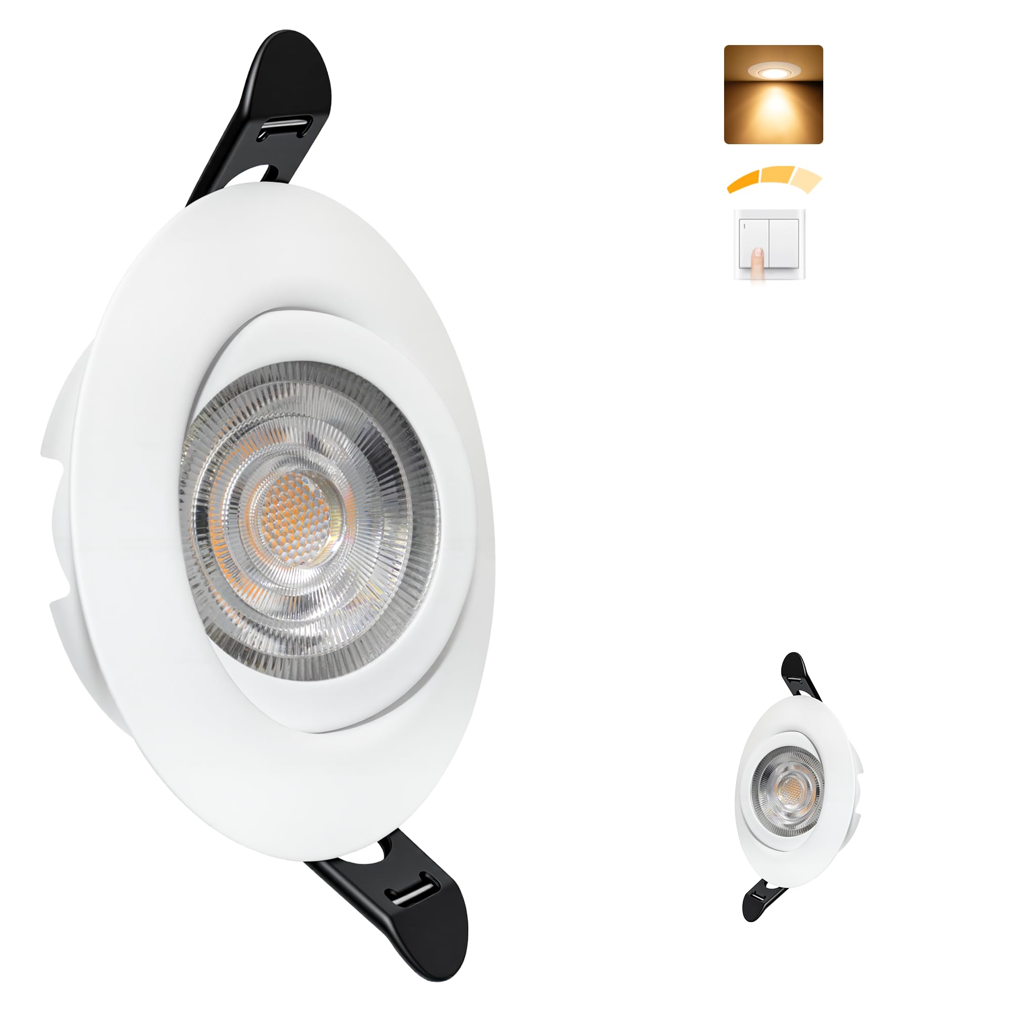 Aulaiyi LED Einbaustrahler 230V Dimmbar 2700K Warmweiß