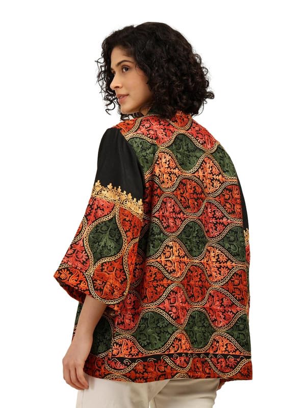 Image of KE KANHA EXPORTS Shrugs for Women Stylish | Beach Outfits for Women Cover Up | Western Summer Shrug for Woman | Soft Silky Free Size Boho Multicolour Kimono Bust 30-42
