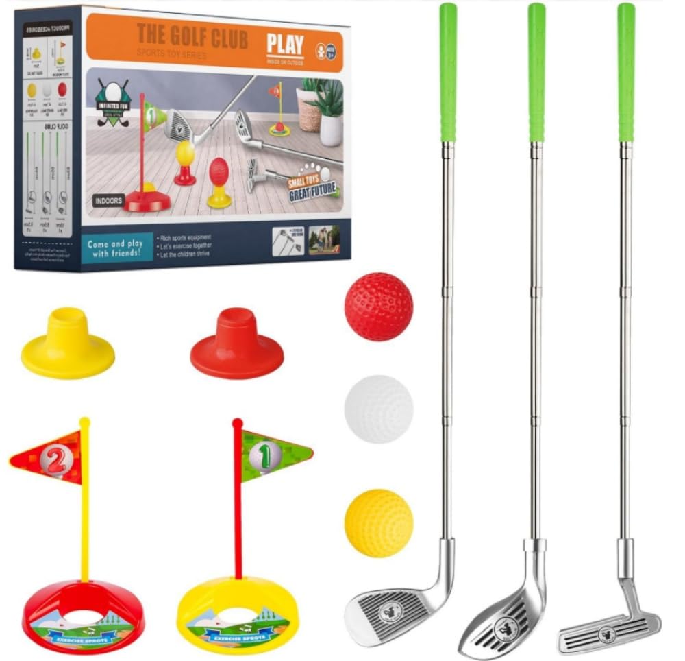HOTENEAIRE Kids Golf Set with Retractable Clubs for 3-6 Years Old