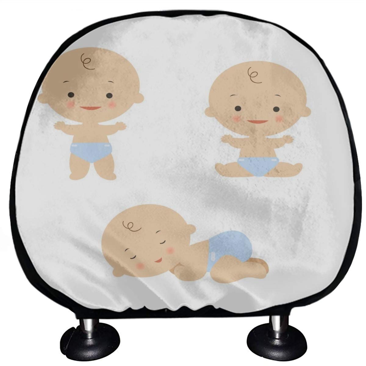 Headrest Seat Covers Cute Little Baby Cartoon Kid Carseat