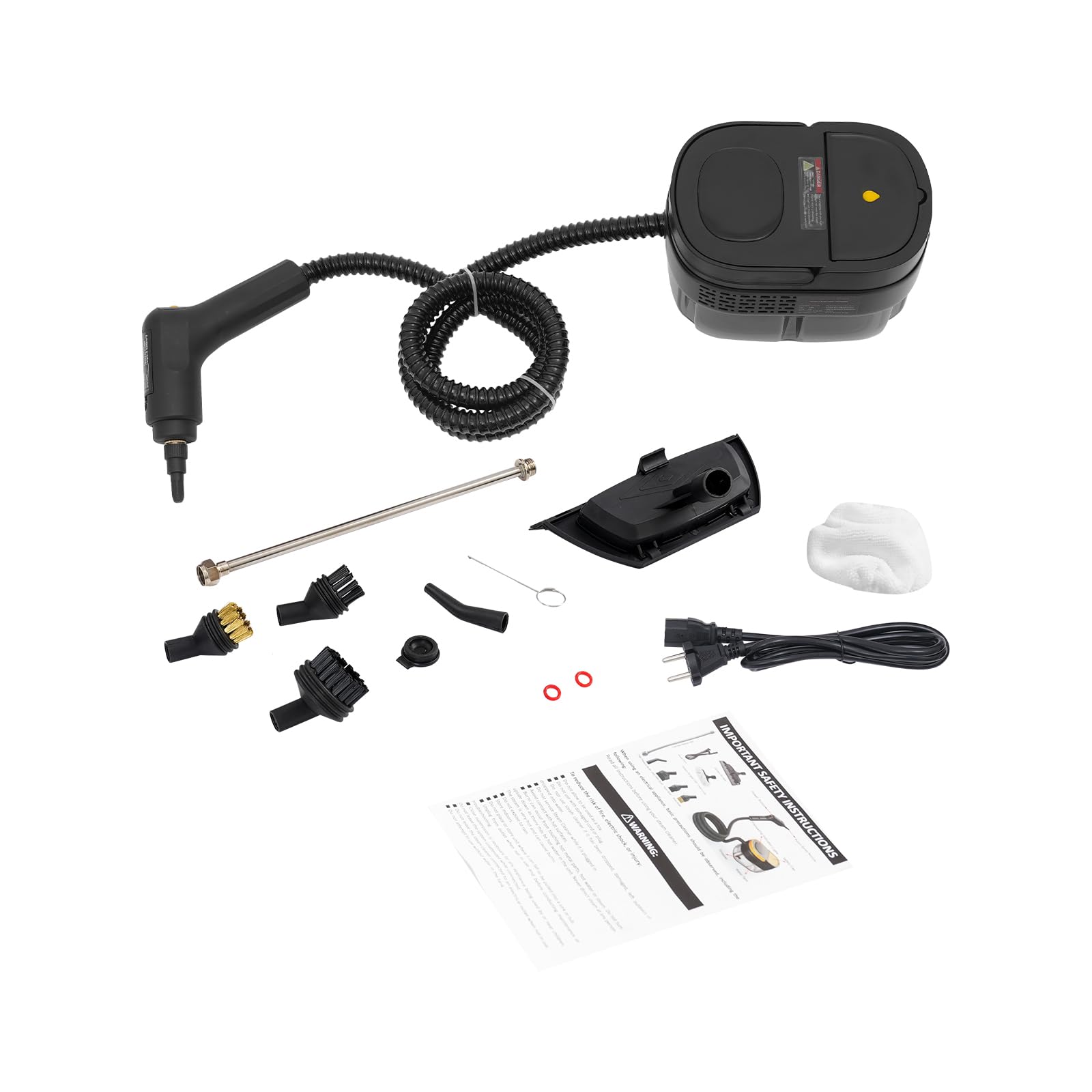 Tragbarer Dampfreiniger, 1500 W, multifunktional, ohne Chemie, mit Zubehör für Küche, Glas und Sofa, Tank 1600 ml, Heizung 15 s, Laufzeit 55 Minuten, Druck 3 bar
