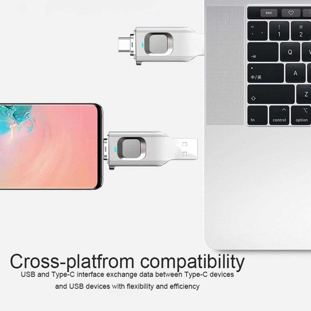 Chiavetta USB con crittografia delle Impronte digitali, Dispositivo di archiviazione antifurto in Metallo, 10 Impronte digitali, ID di Memoria consentiti 128GB