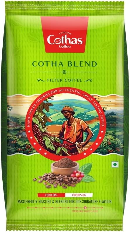 Cothas Cotha Blend Filter Coffee Powder | Roasted & Blended Signature Mix of 60% Coffee & 40% Chicory | Authentic South Indian Filter Coffee with Rich & Aromatic Flavour (200 g)
