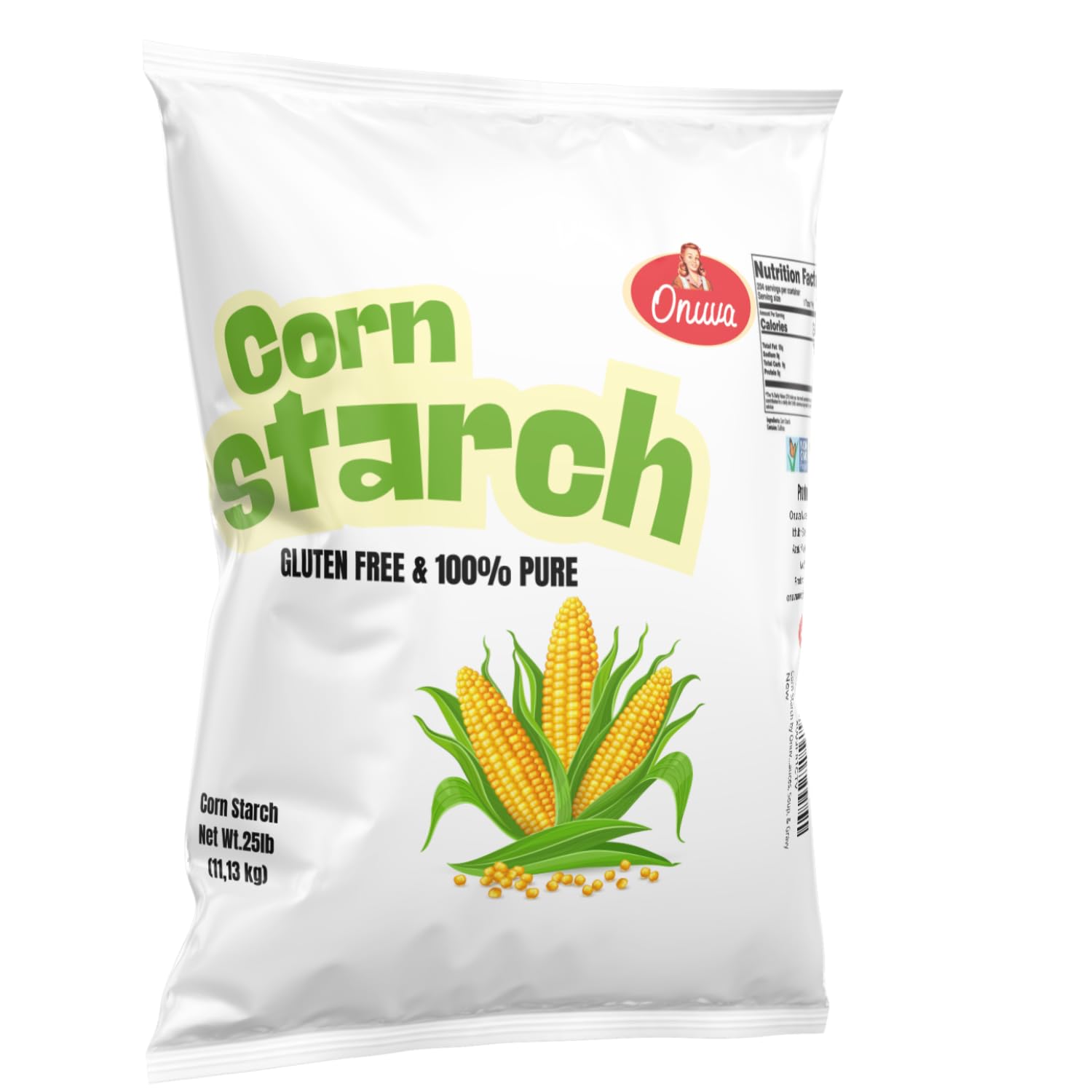 Corn Starch by Onuva - 25 lbs , (11,3 kg) - Gluten Free - Vegan - Thickener For Sauces, Soup, & Gravy