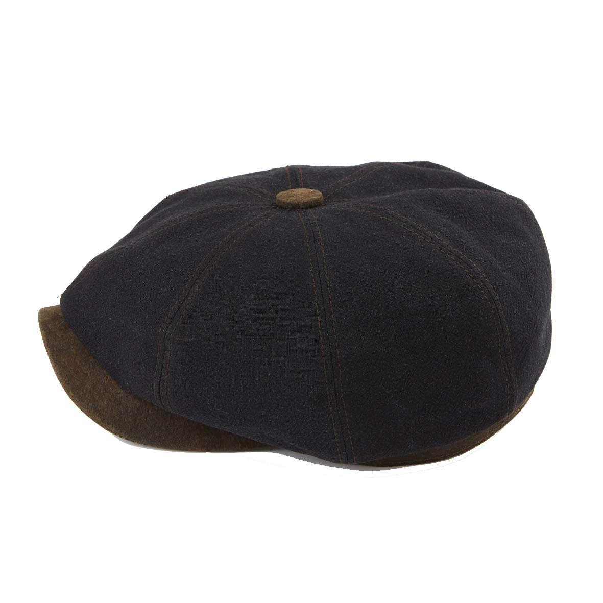 DASMARCA . Summer Linen Bakerboy Newsboy Cap - Lucca Black S