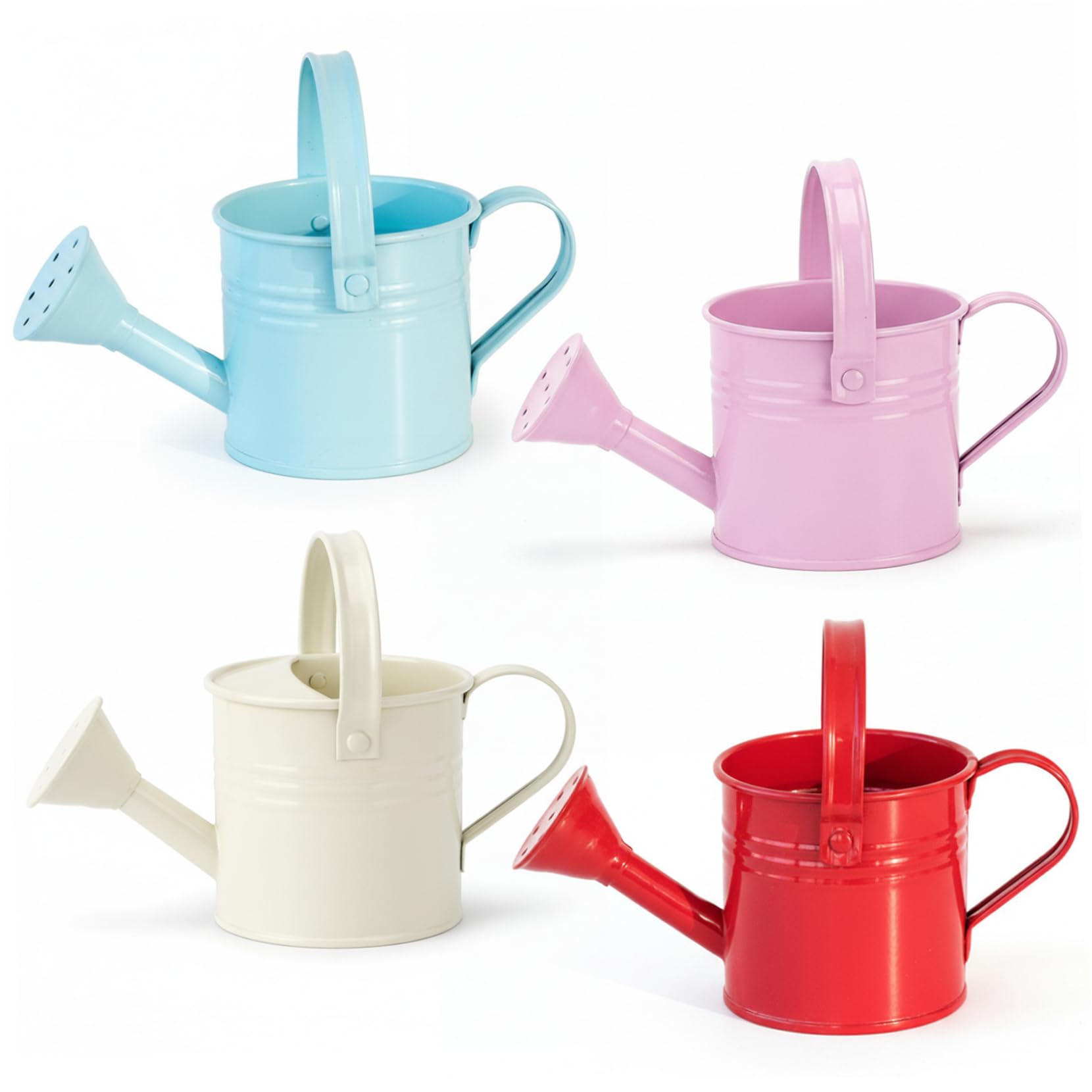 4 Mini arrosoirs pour enfants en métal coloré pour plantes et succulentes