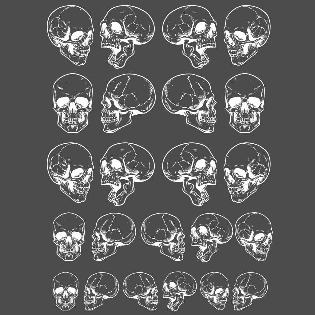Ceramic Decals, Underglaze Transfer - Skull (9.5' x 13' Inch, Black)