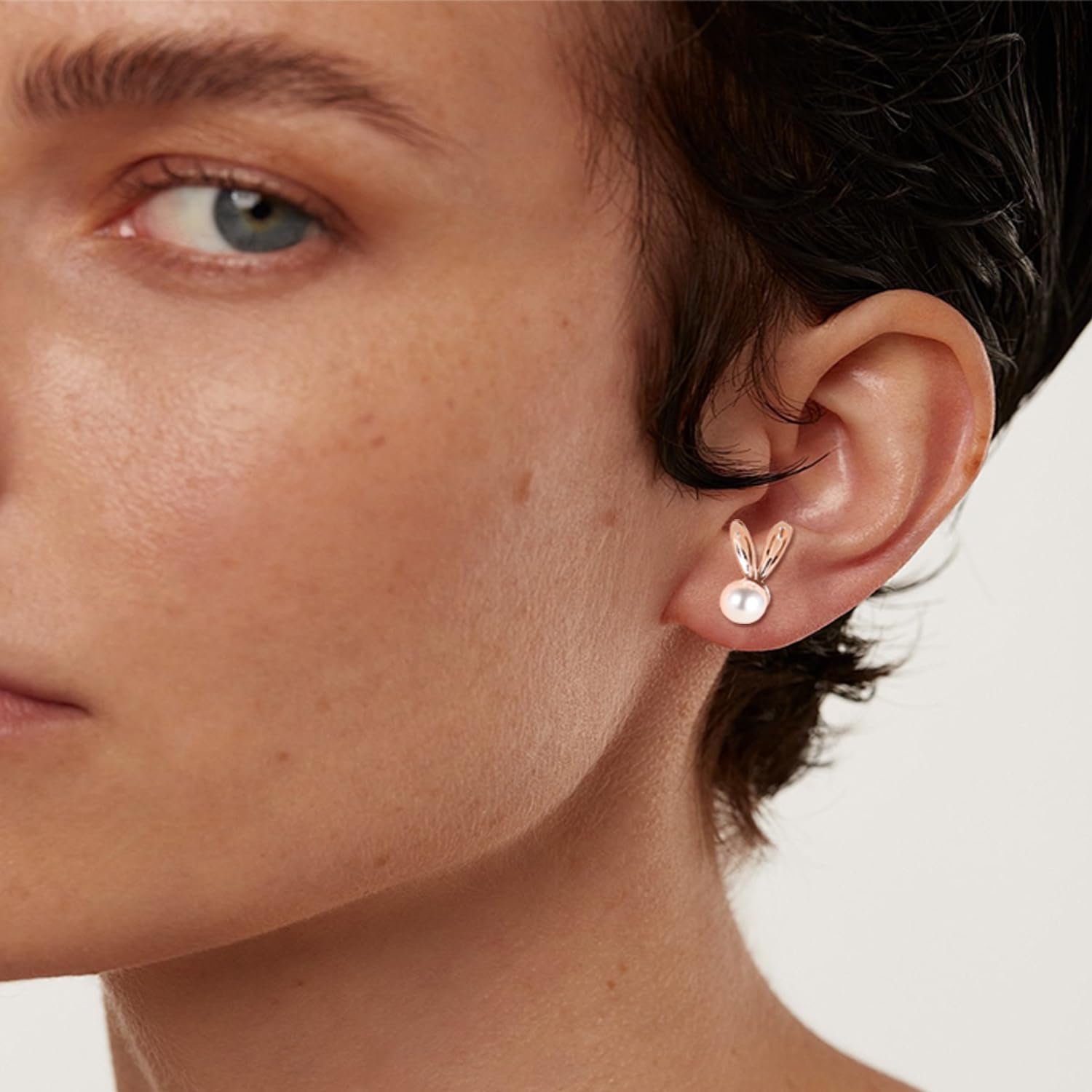 AOEDEJ Easter Earrings for Women Cute Bunny Earrings Easter Earrings Studs Bunny Stud Earrings Sterling Silver Rabbit Carrot Easter Egg Earrings - Image 3