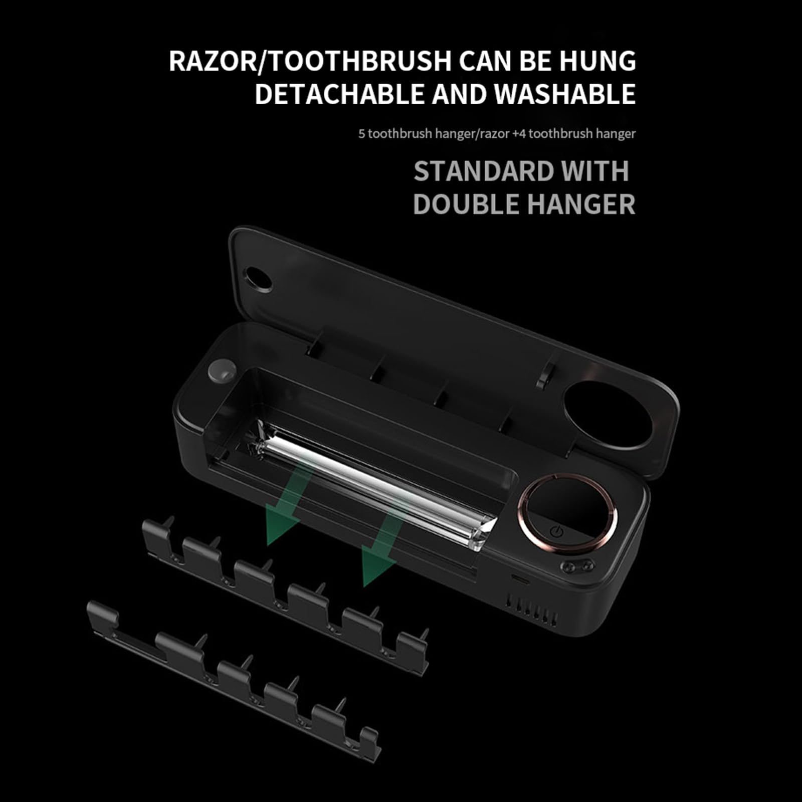 Soporte para cepillos de dientes montado en la pared Almacenamiento de baño Desinfectante de cepillos de dientes para el hogar Accesorios de baño impermeables,White