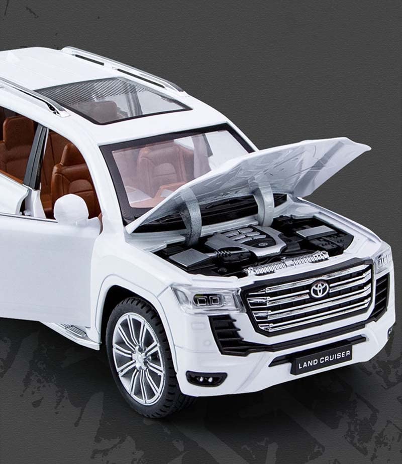Image of LONGMIRE Metal Pull Back Diecast Car Pull Back Model with Sound Light Boys Gifts Toys for Kids Pack of 1, Multicolor (Land Cruiser)