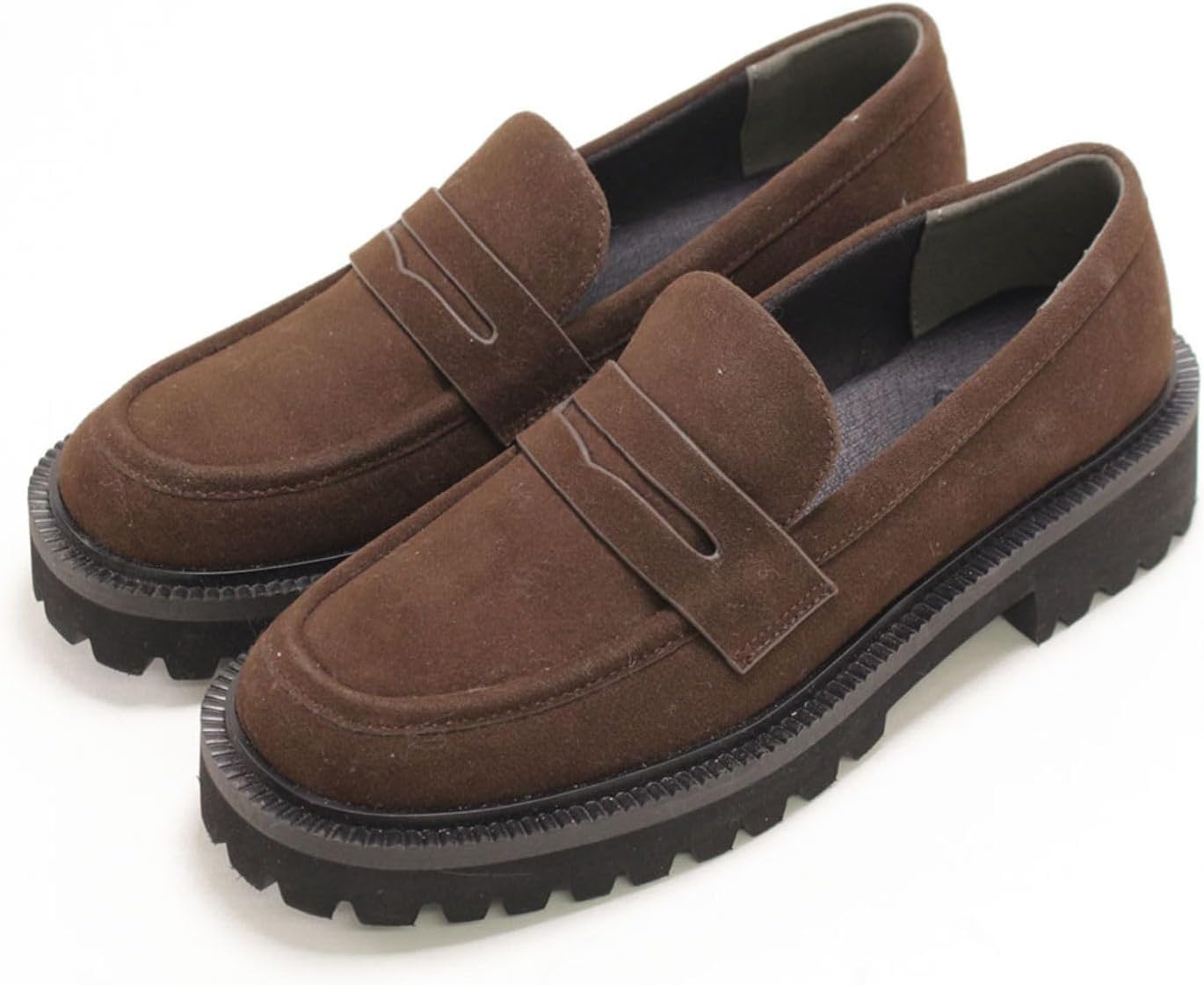 Lightweight Thick-Sole Coin Loafers for Women mnp70
