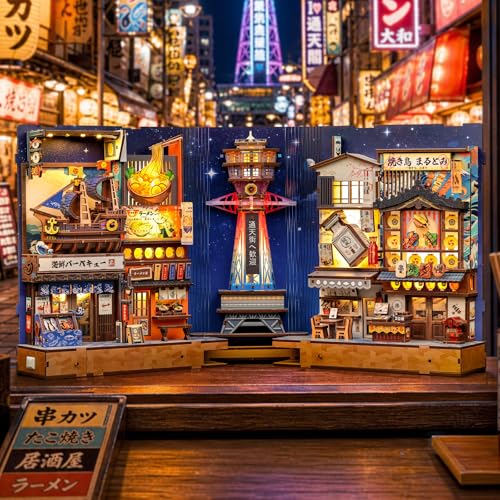 Fsolis Book Nook Japan Kit – Tsutenkaku Ichiban Straße – Miniaturhaus als 3D Holzpuzzle… – Ansicht 4