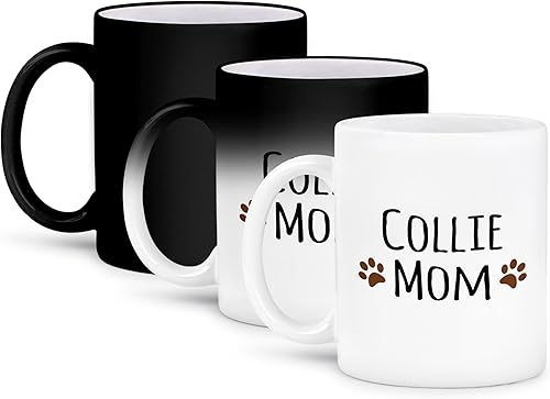 Miniatura 9 de 3dRose Collie Dog Mom - Taza (1 unidad), color negro