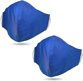PHLONA 2 PCS of USA Cloth Face Mask, 100% Cotton with Filter Pocket and Nose Wire, Reusable & Washable - Made in USA