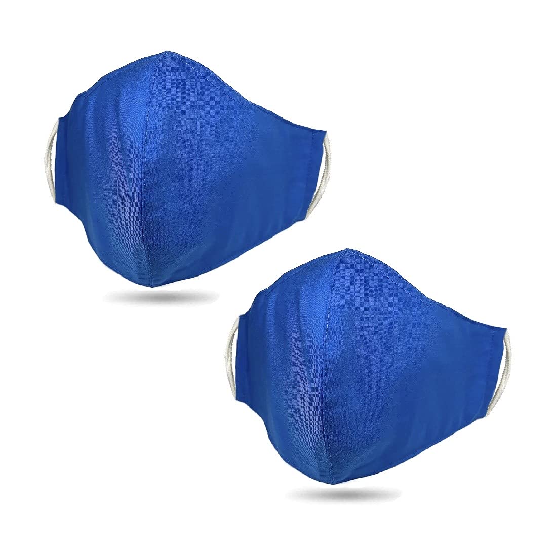 PHLONA 2 PCS of USA Cloth Face Mask, 100% Cotton with Filter Pocket and Nose Wire, Reusable & Washable - Made in USA