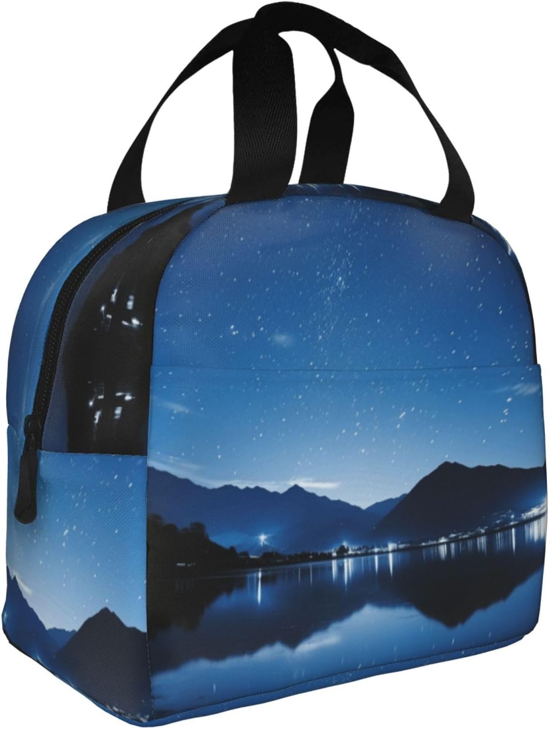 Mysterious Stars Print Lunch Box Adult for Women Men Reusable Insulated Lunch Tote Bag for Work Picnic image 2