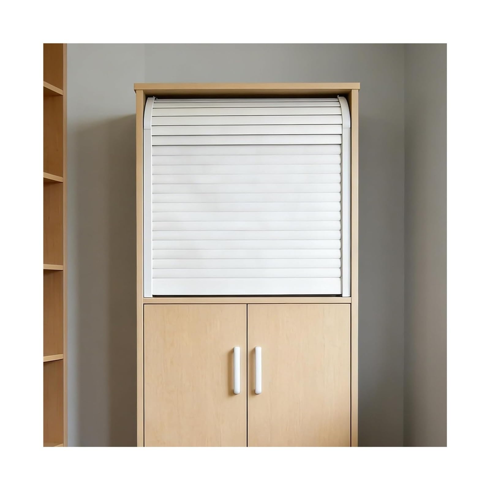 Accordion Folding Door Kit, Roll-Up Tambour Door Kit with Track, Multiple Sizes, for RV, Kitchen, Garage, Wardrobe(31x24in/79x61cm)