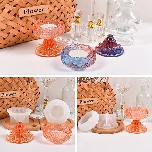 Miniatura 6 de 3 portavelas de silicona, moldes de candelita de loto, moldes de resina para candelabros de resina, moldes de silicona de fundición epoxi para