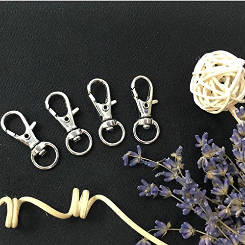 Jsshi 50 Pack 1.5" X 0.5"Snap Clasp Hook Nickle Plated Lobster Claw Swivel Clasps For Key Ring And Craft Findings (Silver) #TOP7