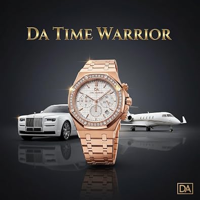 Men's Watches DA Royalty Rose Gold Luxury Watch Chronograph 316 Stainless Steel, White Dial, Japanese Movement AP Style