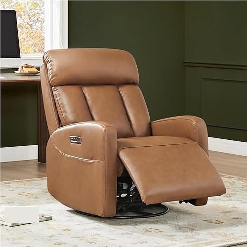 Ergonomic Power Swivel Recliner with Adjustable Headrest – Soft Padded