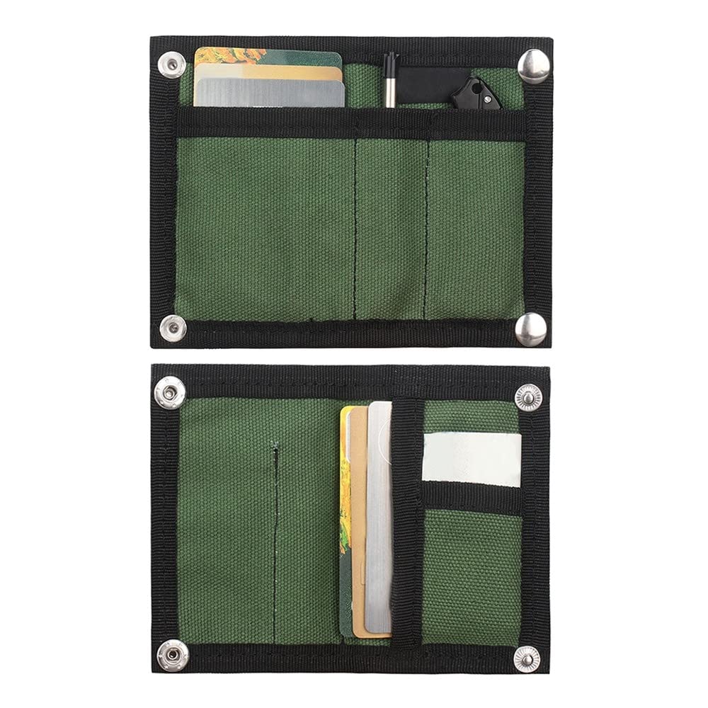 EDC Tool Storage Bag, Waterproof Canvas EDC Organizer Portable Compact Tool Pouch for Notebook Pen Card, Green - Image 3