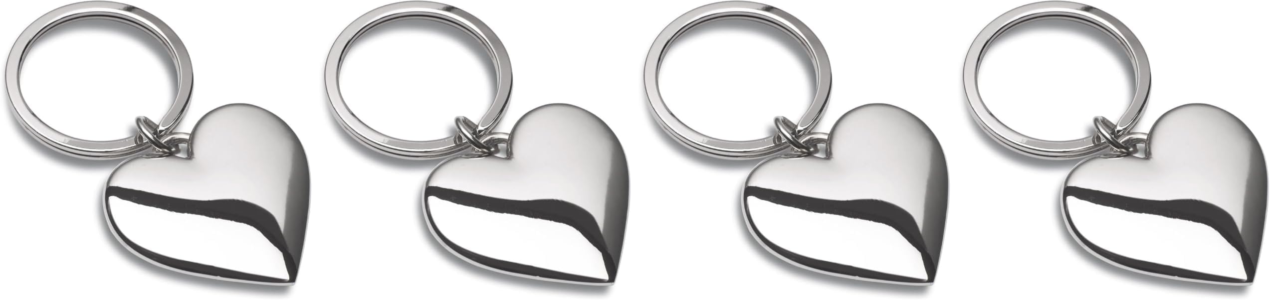 Key Ring Chrome Love Heart Keyring, Silver