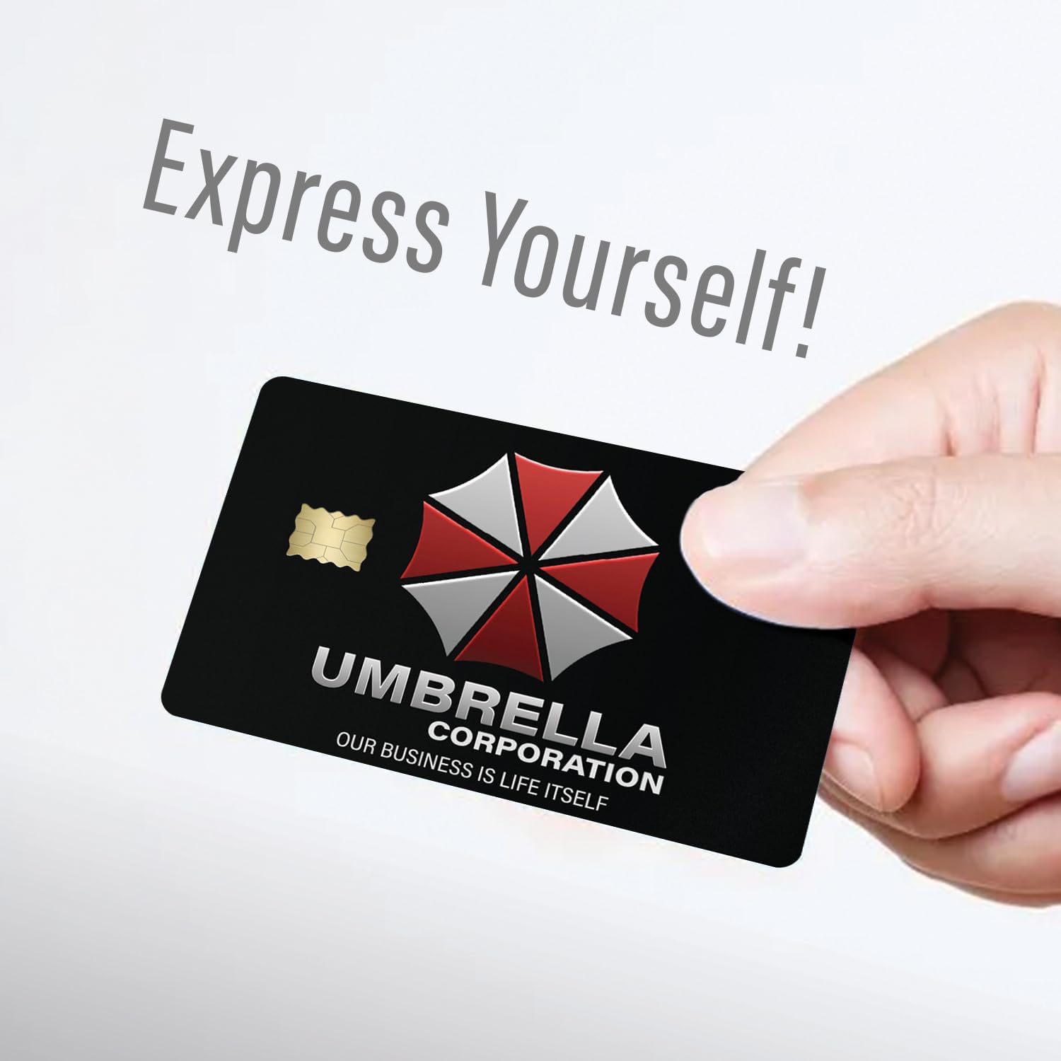 KCD Umbrella Corp Credit Card Skin – 3 Pack Vinyl Sticker Covers – Horror Game Inspired Card Wrap – Waterproof, Durable, Fits Most Debit & Credit Cards – CCS035
