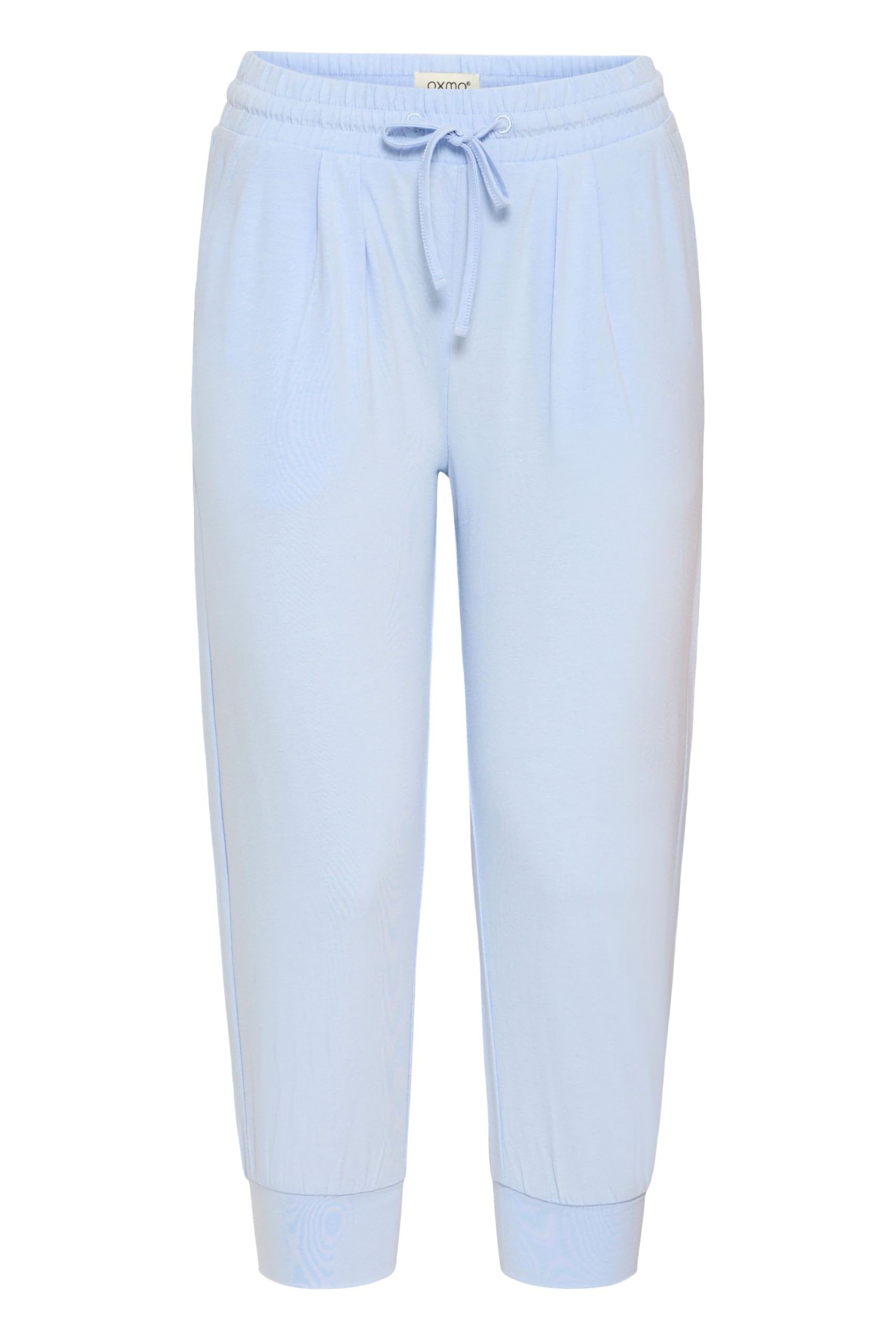 OXMO OXOdda Damen Hose Stoffhose Caprihose Single Jersey Baumwolle mit Stretch Kurze Joggpant mit elastischem Bund und Kordelzug Regular Fit