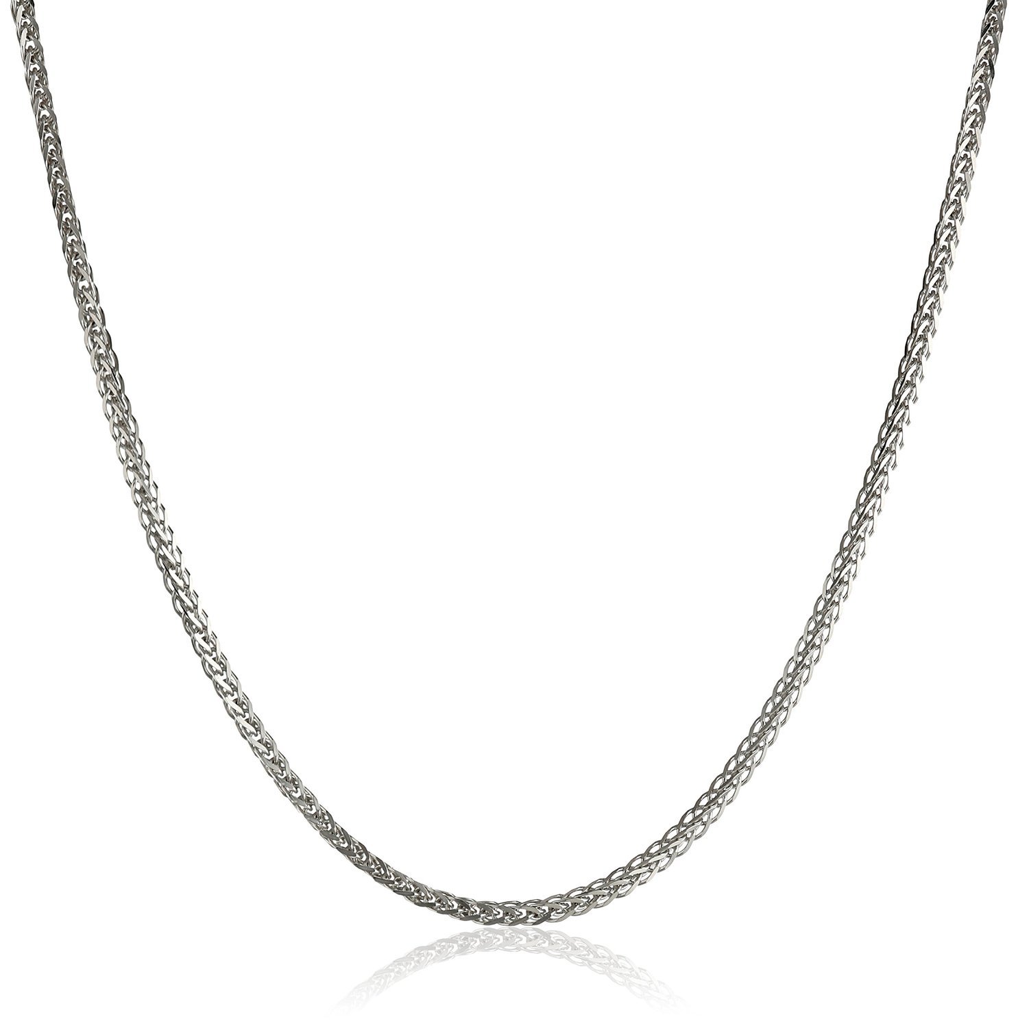 PRINS JEWELS Łańcuszek z 14-karatowego złota próby 585, szlif diamentowy, spiga, białe złoto, szerokość 2 mm, długość do wyboru, Złoto