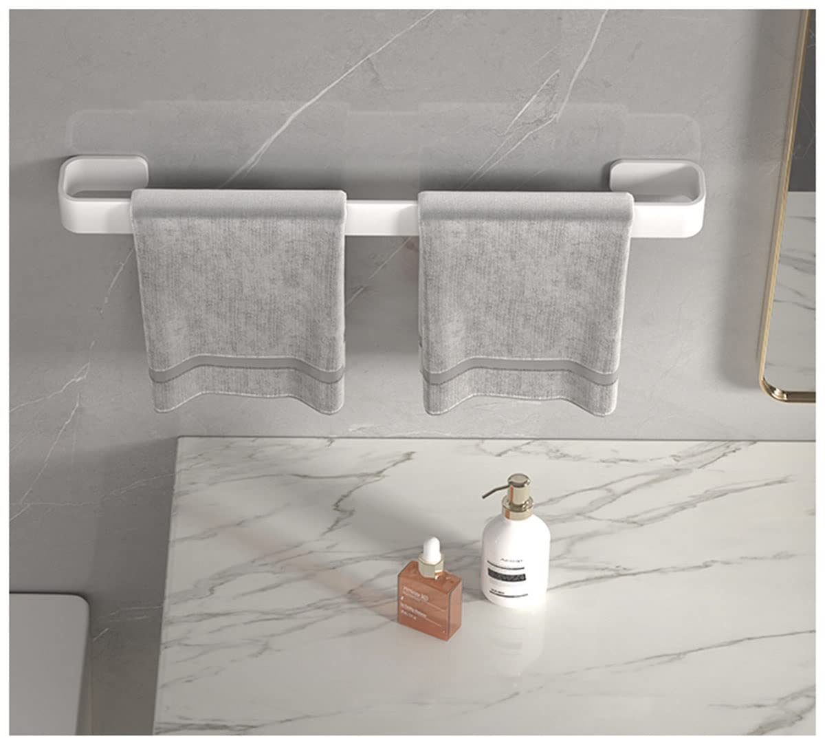 Toallero Toallero Toallero De Acero Inoxidable 304 Estante De Riel Montado En La Pared para Baño Cocina Paños para Platos Percha Varilla Única A Prueba De Agua Y Óxido (Color: Blanco, Tamaño: 50 Cm)