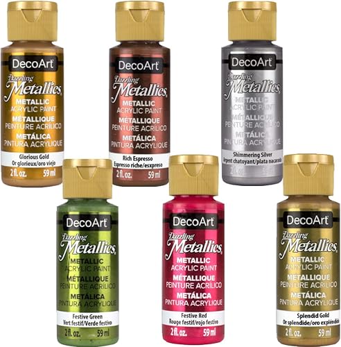 DecoArt DASK268 Pintura de acabado Dazzling Metallicspaquete de muestras DecoArt DASK268 Pintura de acabado Dazzling Metallicspaquete de muestras