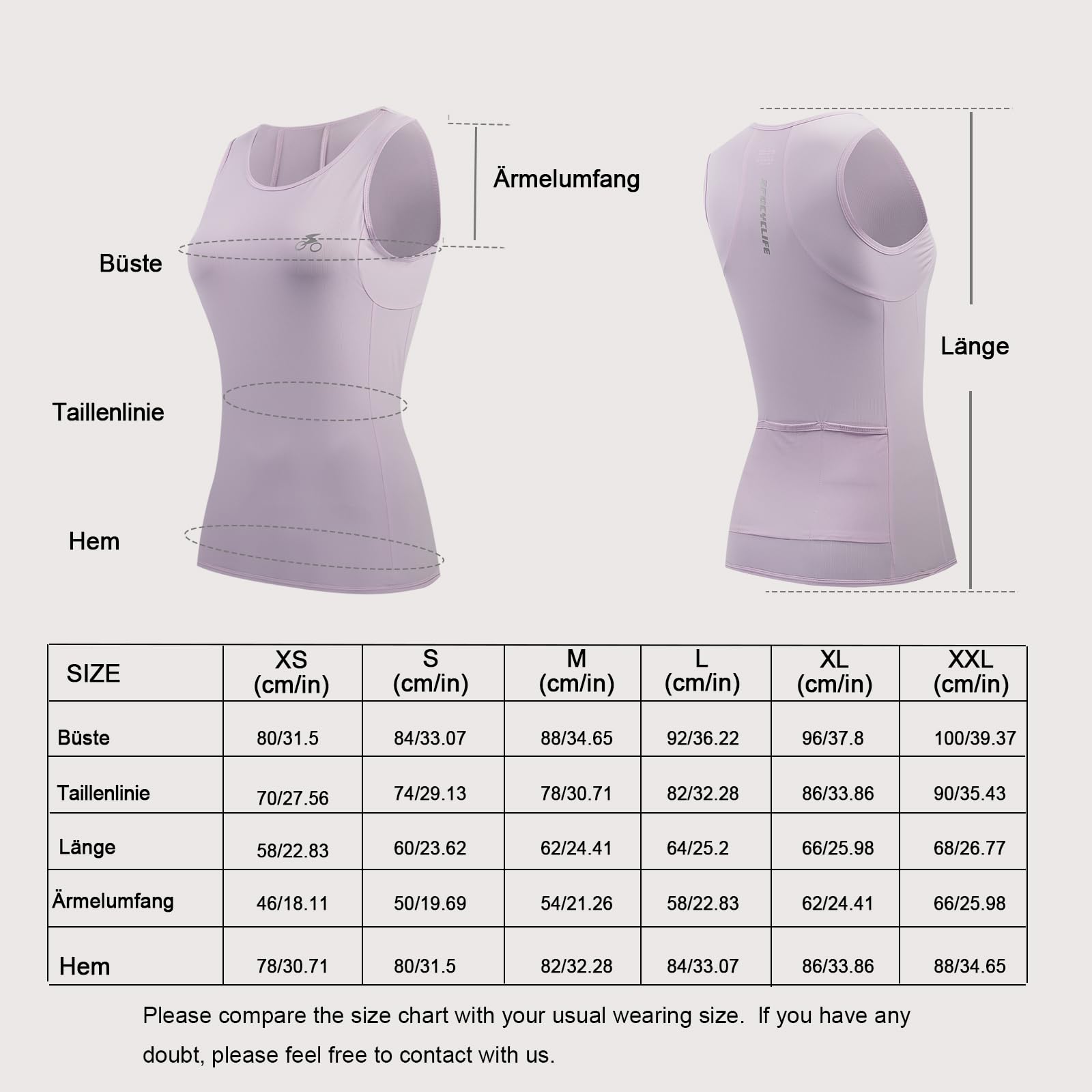 Maillot de Cyclisme sans Manches Femme, Respirant avec 3 Poches
