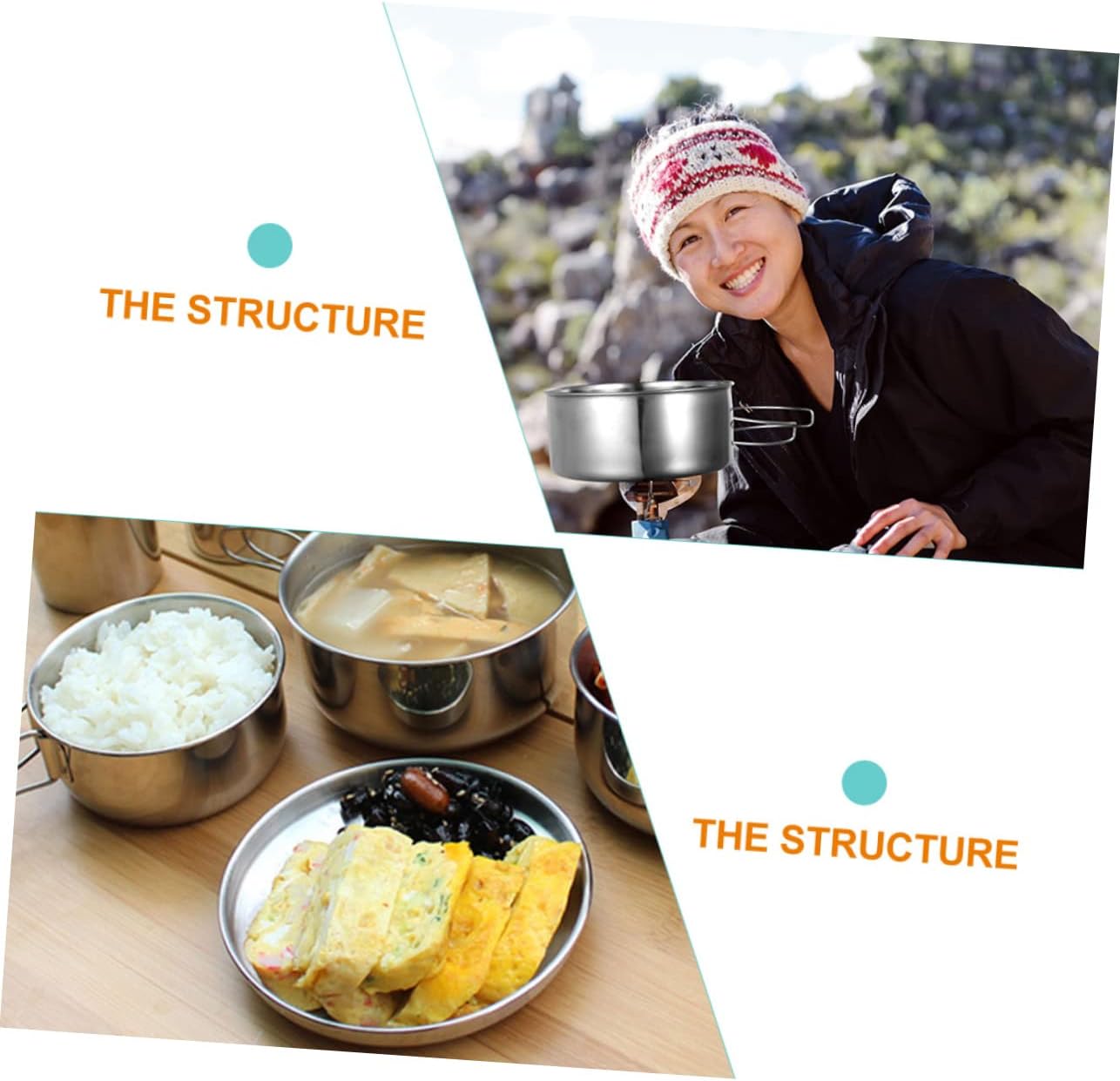 Yardwe Portable Camping Cookware Space-Saving Compact Lightweight for Camping Gear Outdoor Cooking Supplies Pans Kit