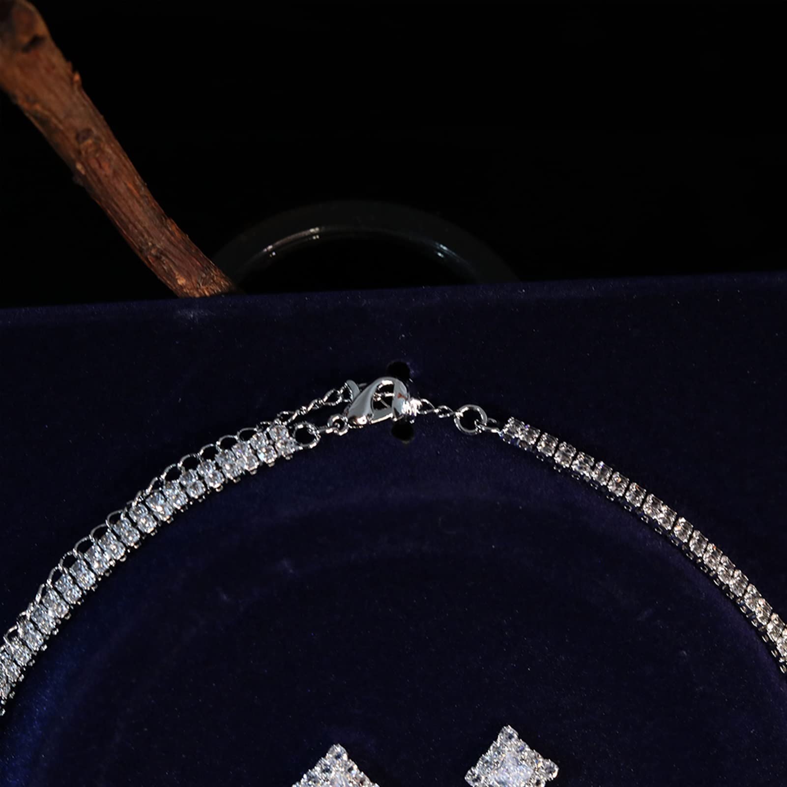 Set di Gioielli Completi con zirconi cubici per Le Donne. Set di Gioielli da Sposa in con zirconi da Sposa da 4 Pezzi