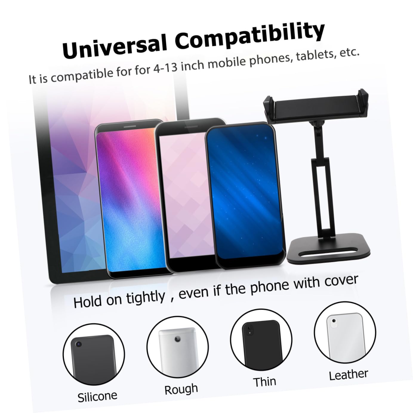 Angoily 1pezzi Supporto per Telefono da Scrivania Regolabile con Fissaggio Tablet Antiscivolo Stabile per Telefoni Cellulari Tablet