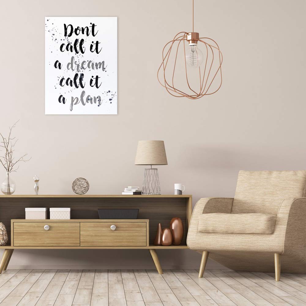 Declea Imagen de decoración moderna con frase - Decoración de pared en blanco y negro - Pintura pintada a mano sobre lienzo