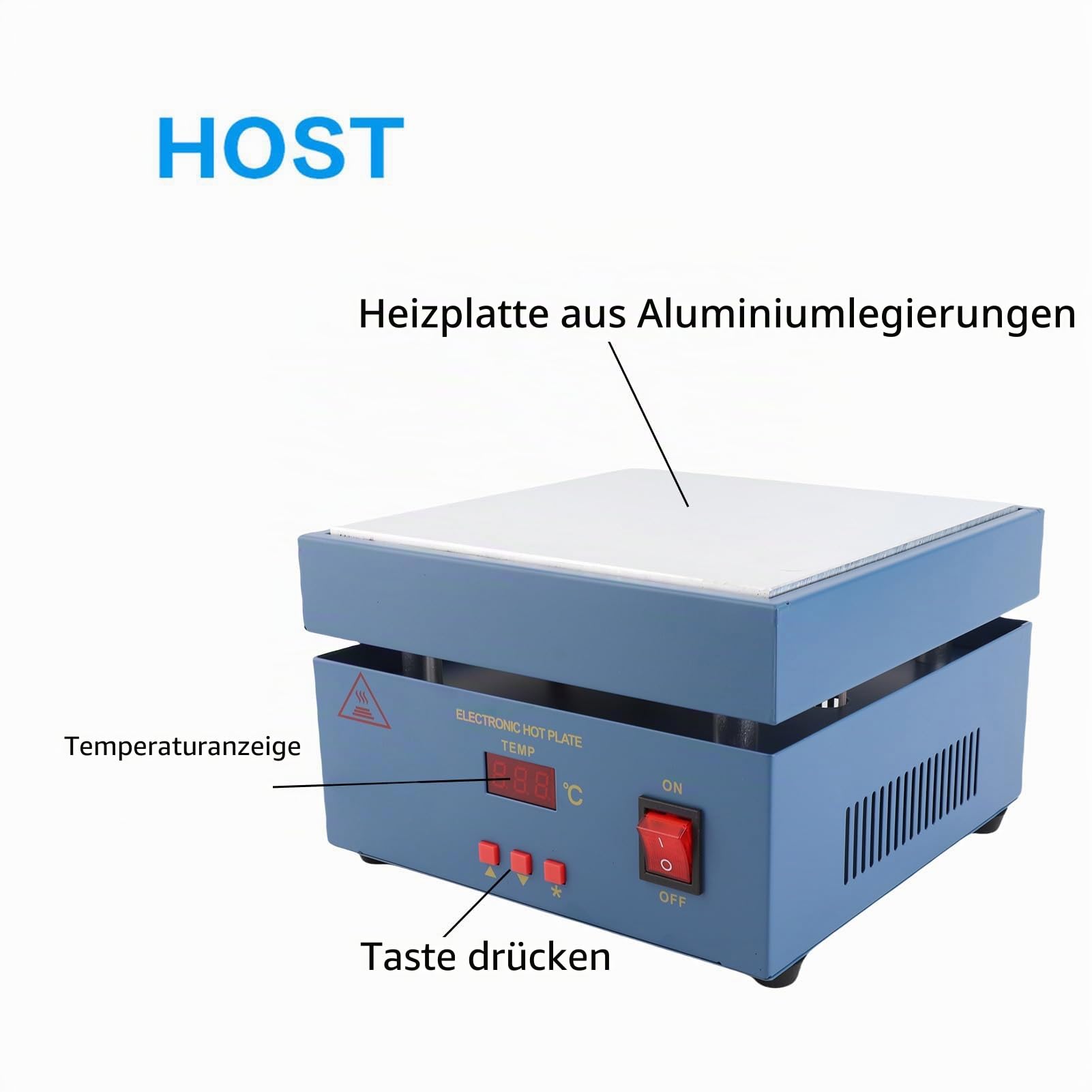 Vorwärmer Preheating Station Wechselstrom 800W 50-350 ° C LED Mikrocomputer Elektrische Heizplatte PCB Ofen für Lötstation Schweißer Mit Benutzerhandbuch - 200 * 200mm(EU Plug 220V)