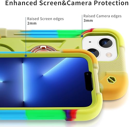 Miniatura 5 de MARKILL Funda compatible con iPhone 14iPhone 13 de 6.1 pulgadas con soporte de anillo giratorio de 360 integrado, protección contra caídas de grado