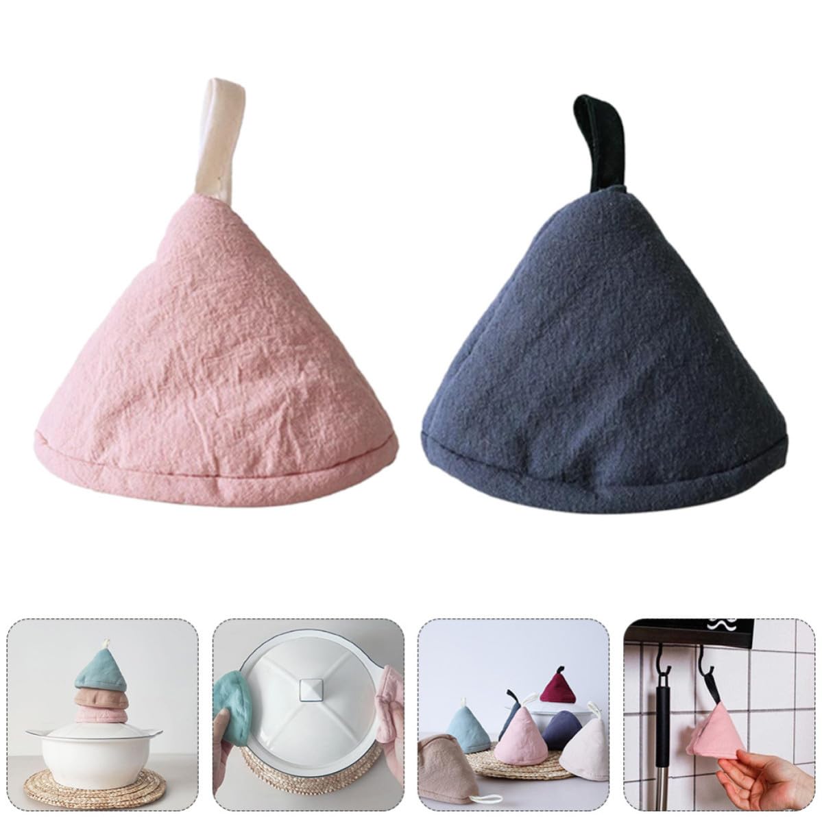 Lot de 2 mini maniques en coton, isolation thermique, pour plats chauds, passent au micro-ondes et aux ustensiles de cuisson