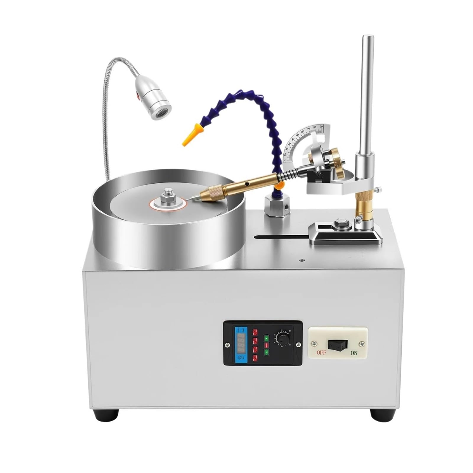 JVDDI 180W Gemstone Faceting Machine Jewel Grinding Angle Polisher 0-2800rpm Speed Jade Grinding Polishing Machine