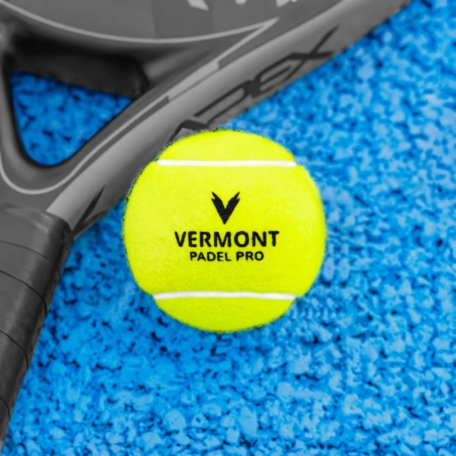 Vermont Padel Pro Balls | Premium Padel Balls Approved by International Padel Federation – Available in Pressurized Tubes - Ideal for Professional Play & Advanced Players