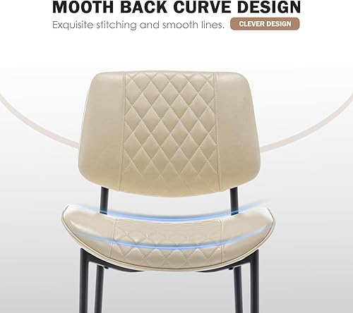 Miniatura 4 de Juego de 2 sillas de comedor modernas, sillas de comedor de cuero con patas de metal, sillas de comedor tapizadas para comedor, cocina, tocador