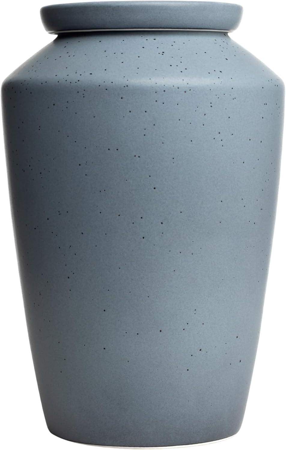 UrnModern Hand-Thrown Ceramic Cremation Urn for Human Ashes - Modern Artisan Adult Funeral Memorial - Handmade Pottery for Home Display - Large 230 Cu/in Burial Vessel, Speckled Gray