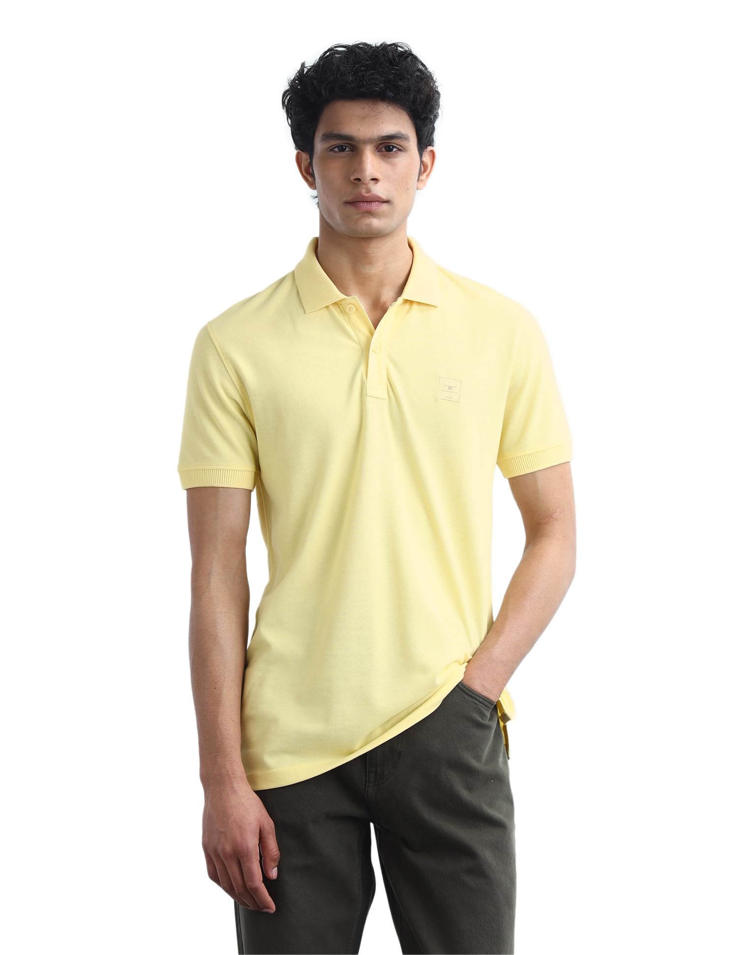 flying machine Men's Regular Fit Polo T-Shirt | Solid Pattern-picture-33