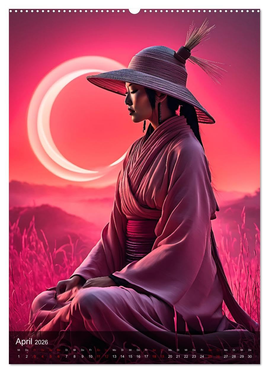 Zen - im Einklang mit Körper und Geist (Wandkalender 2026 DIN A2 hoch), CALVENDO Monatskalender: Inspirierende Darstellungen meditativer Szenen von ... Aura spiritueller Harmonie (CALVENDO Kunst)