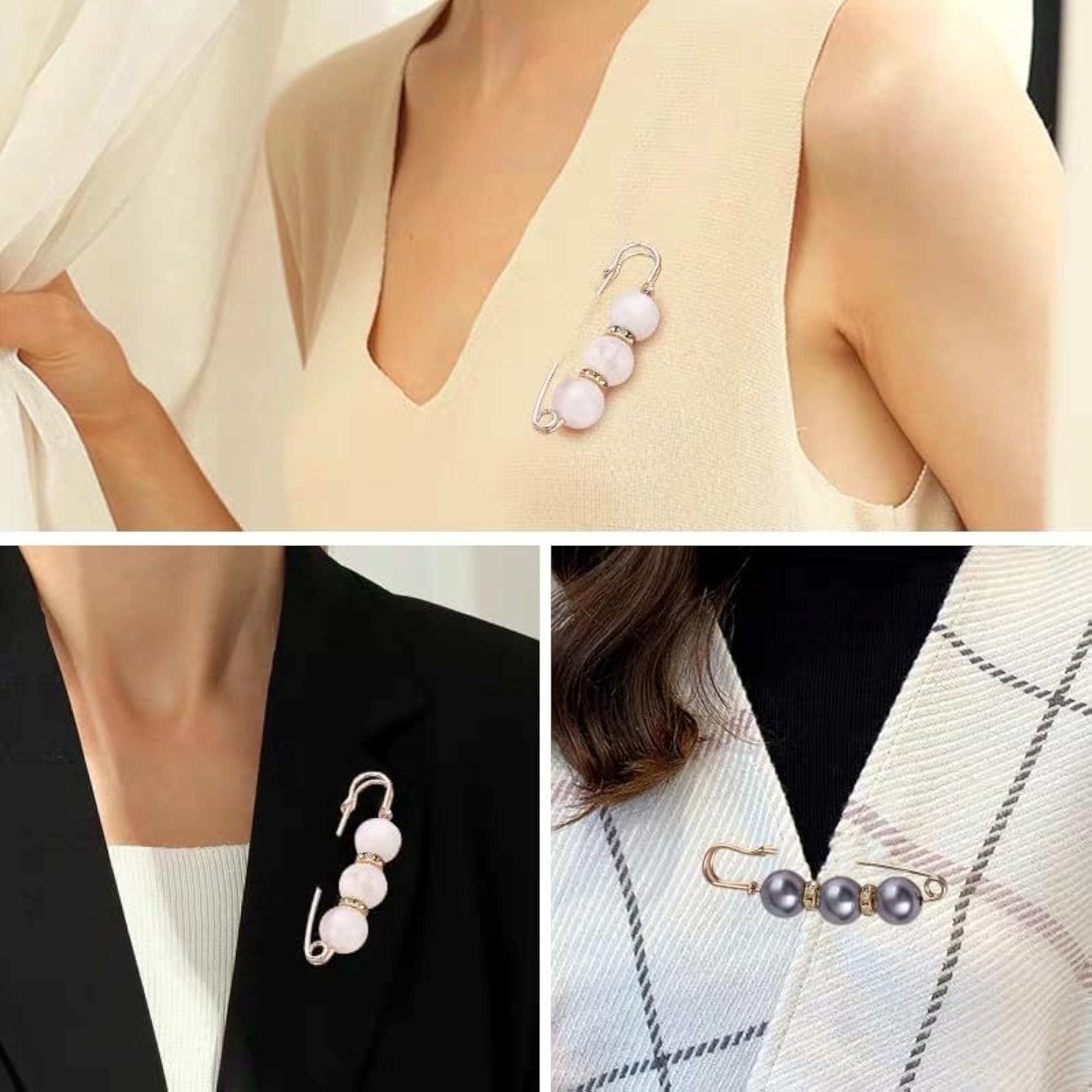 Pearl Brooch Pins, Pack of 12