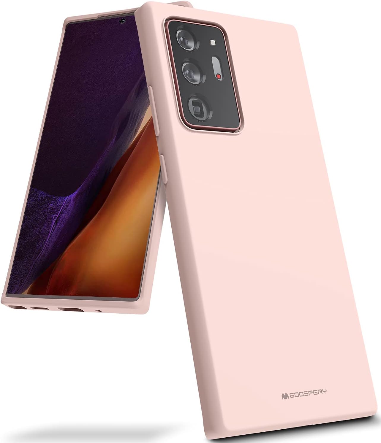 GoosperyLiquid Silicone for Samsung Galaxy Note 20 Ultra 6.9"(2020) Case, Silky-Soft Touch Comfy Grip Full Body Protective Phone Back Cover with Raised Lip Protection (Pink Sand) NT20U-SLC-PNK