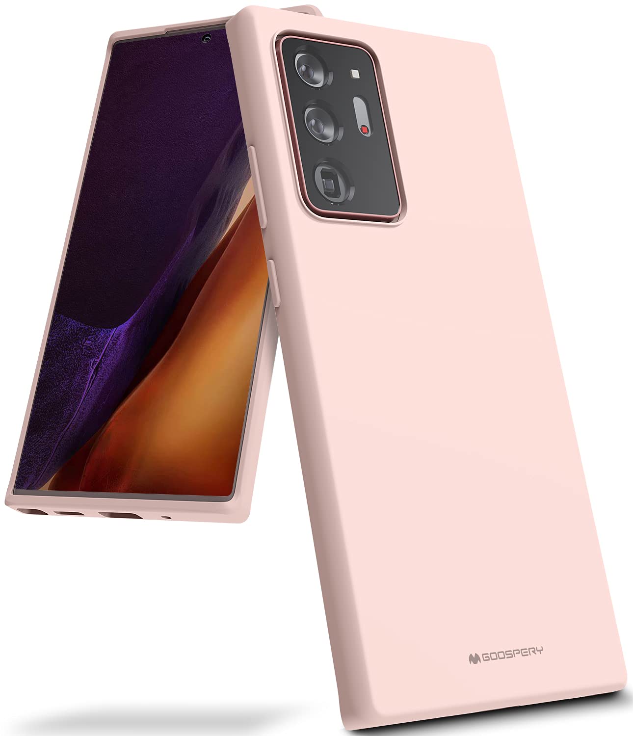 GoosperyLiquid Silicone for Samsung Galaxy Note 20 Ultra 6.9"(2020) Case, Silky-Soft Touch Comfy Grip Full Body Protective Phone Back Cover with Raised Lip Protection (Pink Sand) NT20U-SLC-PNK