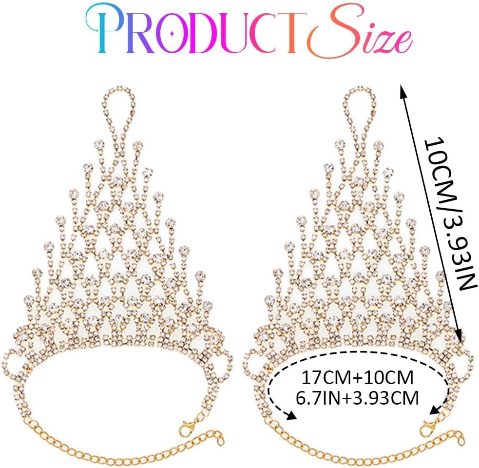 GORTIN Rhinestones Gloves Gold Sparkle Wedding Fingerless Gloves for Bride Women